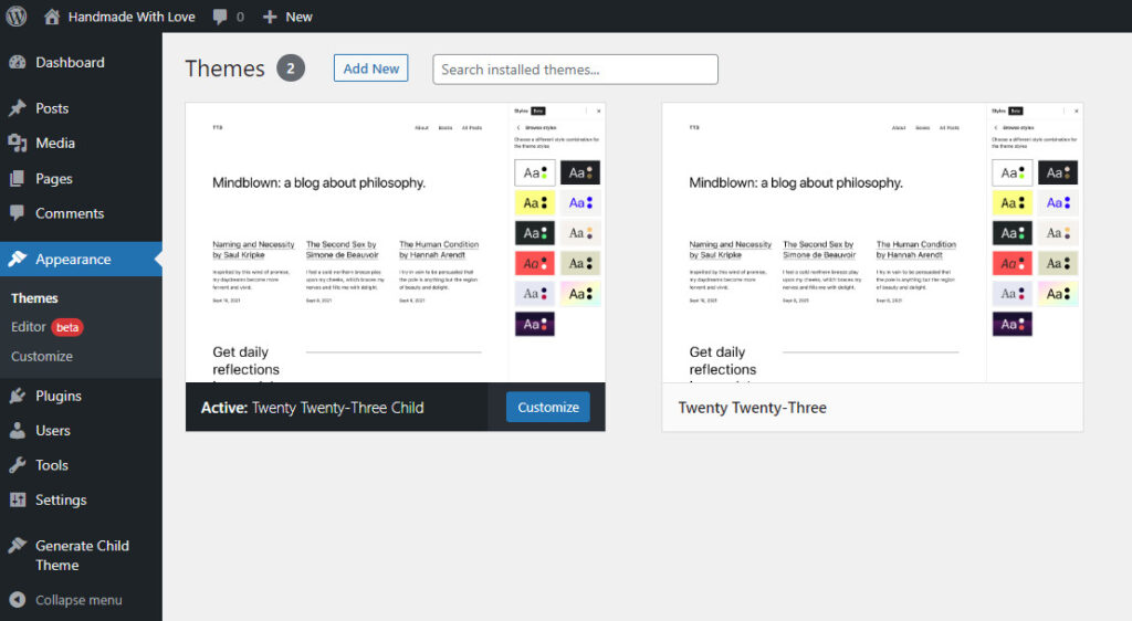 chuyen du lieu tu theme wordpress goc sang child theme 3