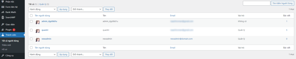 xu ly loi mat phan quyen tai khoan quan tri wordpress 6