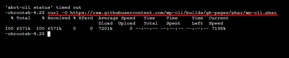 Tải thư viện WP CLI về hosting Plesk.