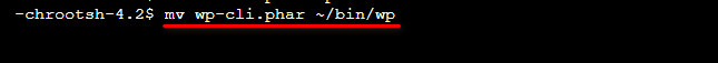 Đổi tên và di chuyển thư viện WP CLI vào thư mục bin của hosting.