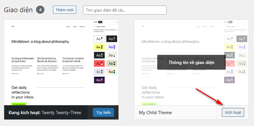 huong dan tao child theme cho website wordpress 7