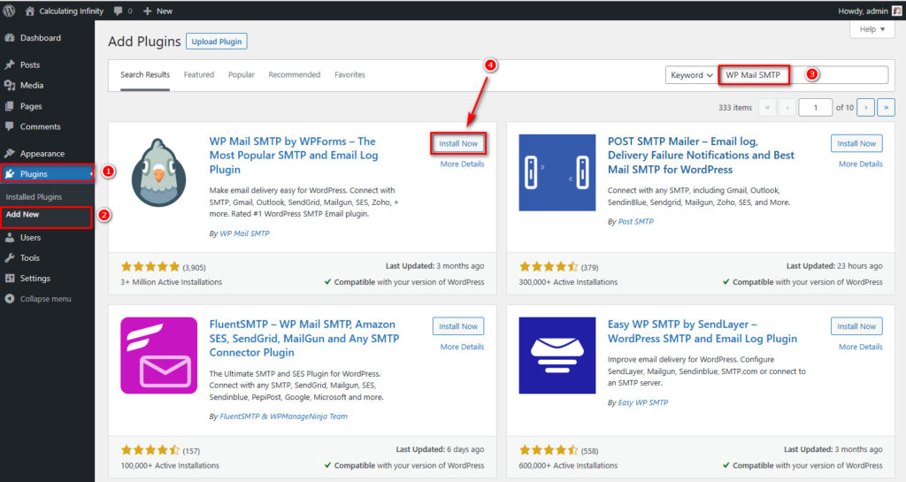 Cài đặt plugin WP Smtp Mail