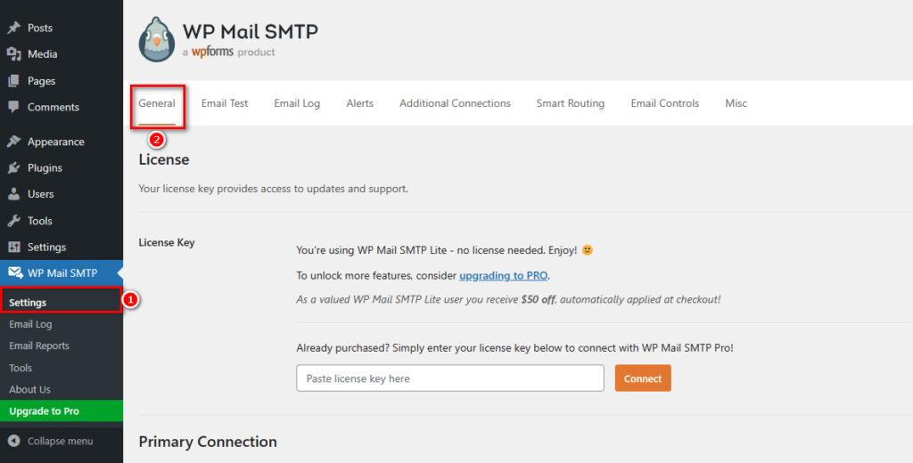 Thiết lập tổng quan WP SMTP Mail.