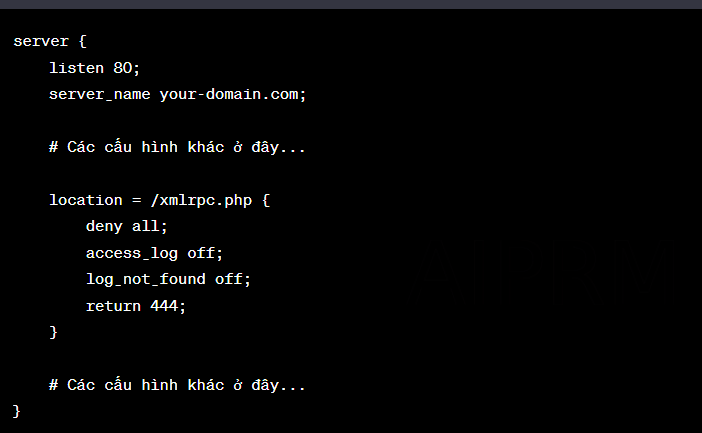 Tạo rule chặn xml-rpc trên server nginx