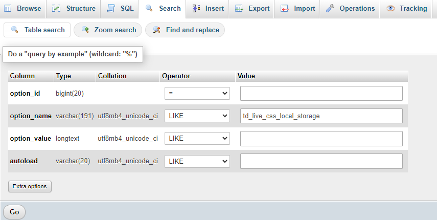 Tìm kiếm mã độc trong phpmyadmin