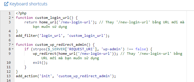 Chèn code đổi URL đăng nhập wp-admin qua file functions.php 2