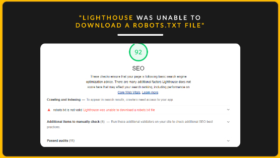 Fix lỗi “robots.txt is not valid – lighthouse was unable to download a robots.txt file”