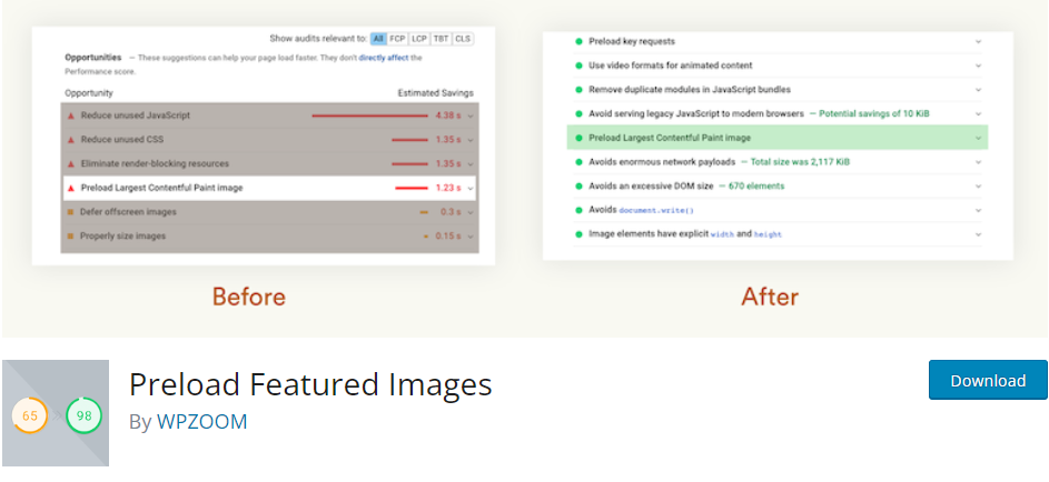huong dan preload image trong wordpress preload featured images