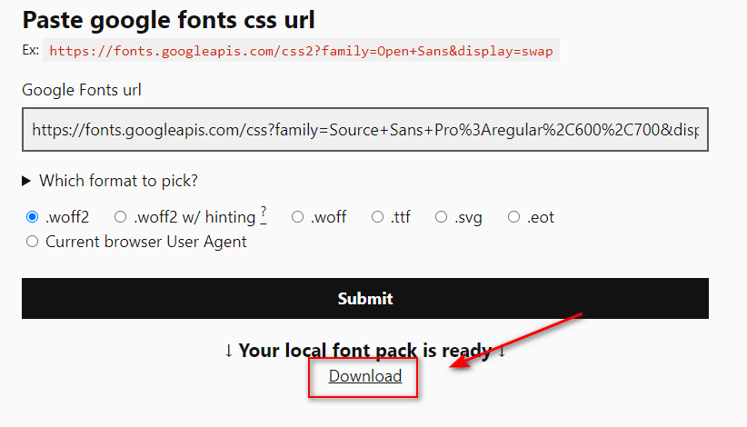 luu tru google fonts vao hosting 9