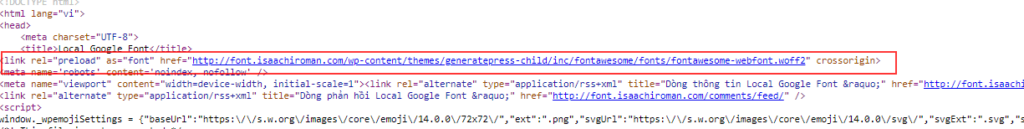 preload fonts trong wordpress wp rocket result