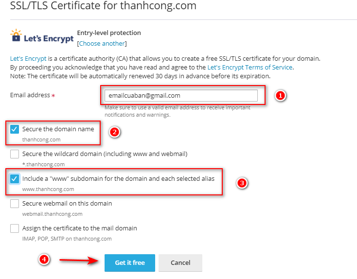 huong dan cap phat ssl mien phi tren plesk 3