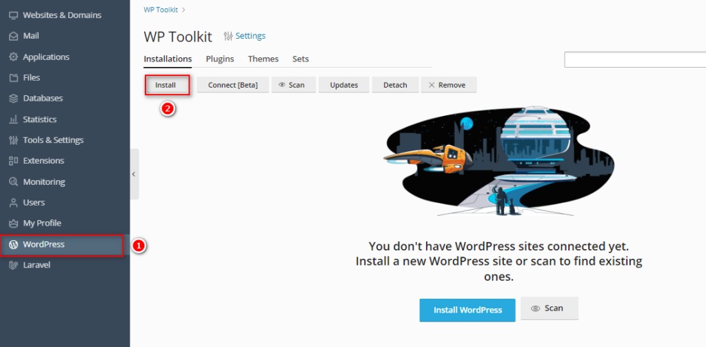 cai dat wordpress mac dinh tren plesk 1