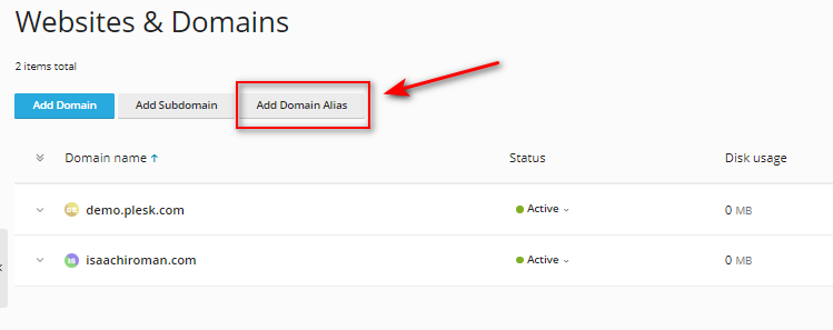 huong dan cau hinh alias domain tren plesk 1