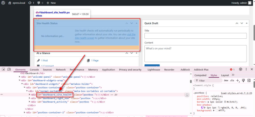 Cách lấy Widgets ID (Tiện ích) trong Dashboard của WordPress